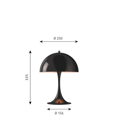 Lampe de table noire Louis Poulsen Panthella 250