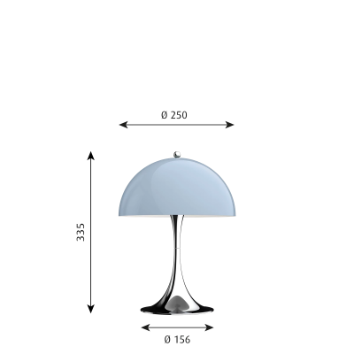 Louis Poulsen Panthella 250 lámpara de mesa gris ópalo