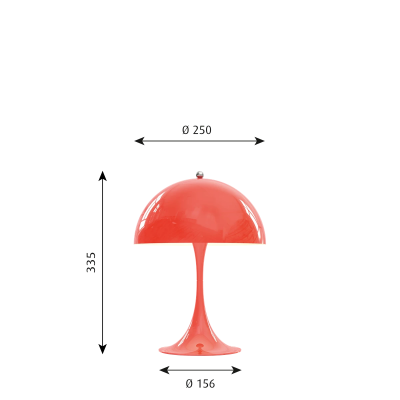 Lámpara de mesa Louis Poulsen Panthella 250 coral