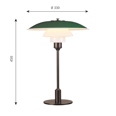 Lampe de table Louis Poulsen Ph 3½-2½ vert - blanc