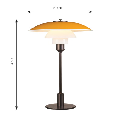 Louis Poulsen Ph 3½-2½ lampe de table jaune - blanc