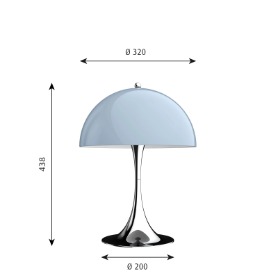 Louis Poulsen Panthella 320 lampada da tavolo grigio