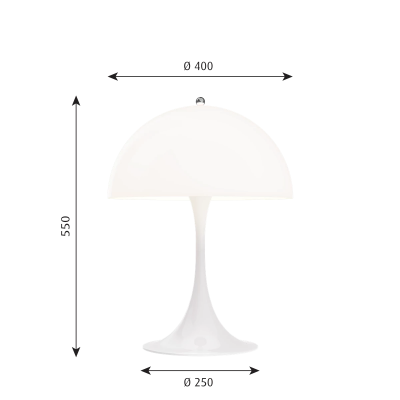 Lámpara de mesa Louis Poulsen Panthella 400 blanca