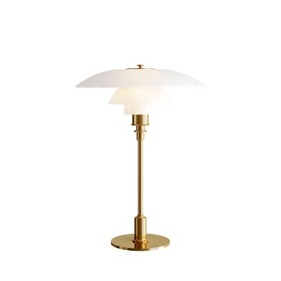Louis Poulsen Ph 3½-2½ Lampe de table en verre blanc - laiton