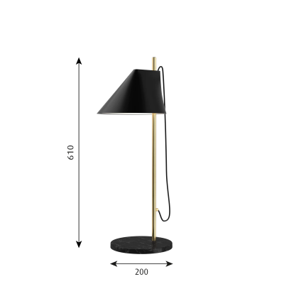 Louis Poulsen Yuh table lamp black and brass