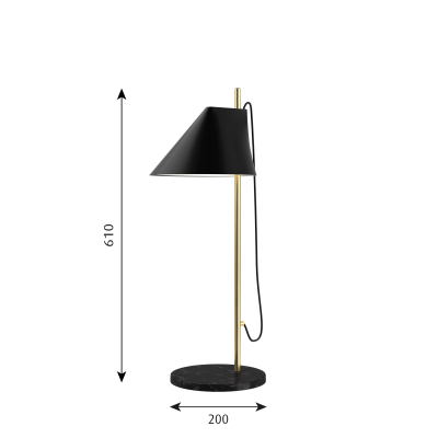 Lampe de table Louis Poulsen Yuh noire et laiton