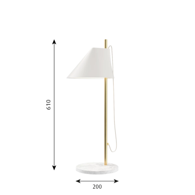 Lampe de table Louis Poulsen Yuh blanche et laiton