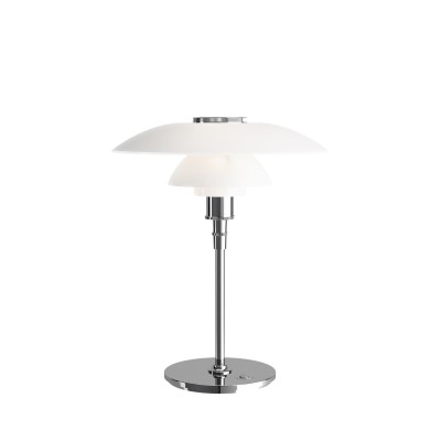 Louis Poulsen Ph 4½-3½ lámpara de mesa de cristal 24 cm blanco - cromo