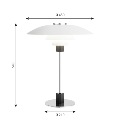 Louis Poulsen Ph 4/3 lámpara de mesa 45 cm blanco