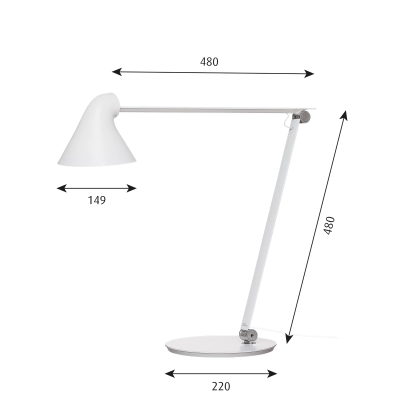Louis Poulsen Njp lampe de table bureau blanc