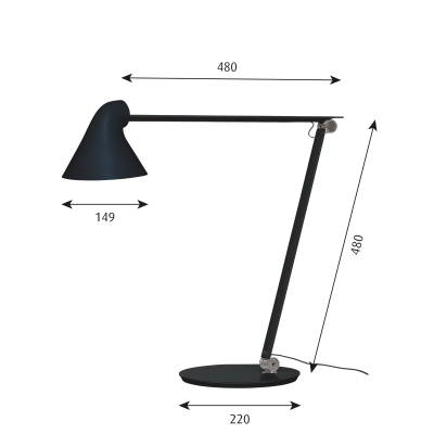 Louis Poulsen Njp lampe de table bureau noir