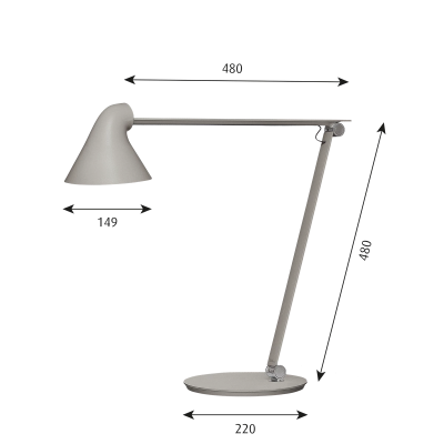 Louis Poulsen Njp lampe de table bureau gris