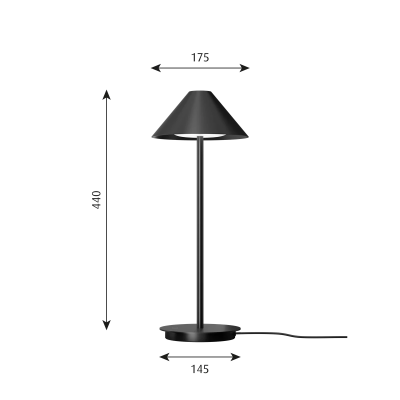Louis Poulsen Keglen lámpara de mesa 17 cm negro