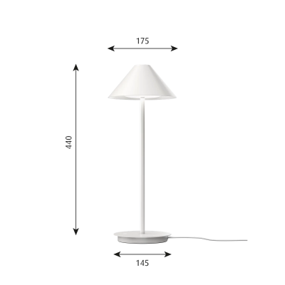 Louis Poulsen Keglen lampada da tavolo 17 cm bianco
