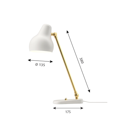 Louis Poulsen Vl38 Tischlampe Nachttisch weiß