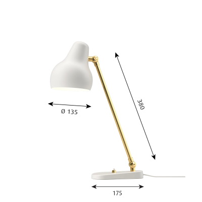 Louis Poulsen Vl38 bedside table lamp white