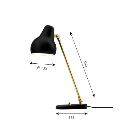 Lampe de chevet noire Louis Poulsen Vl38