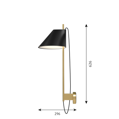 Louis Poulsen Yuh wall lamp black brass