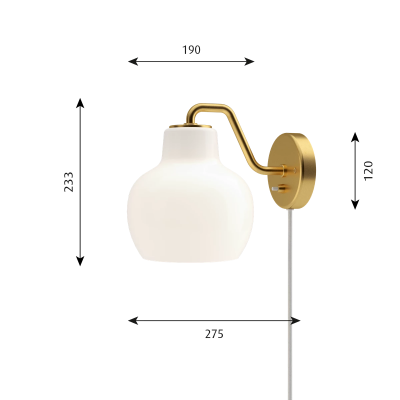 Louis Poulsen Vl Ring Crown Wall single wall lamp white brass