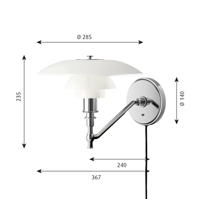 Louis Poulsen Ph 3/2 aplique 29 cm blanco