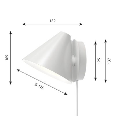 Louis Poulsen Keglen wall lamp 17 cm white