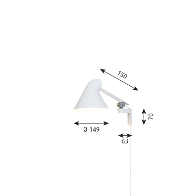 Louis Poulsen Njp wall lamp short arm white