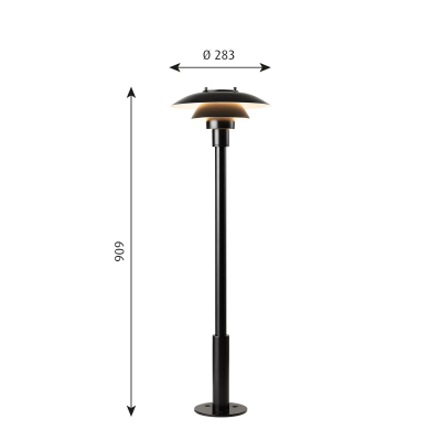 Louis Poulsen Ph 3-2½ Bollard outdoor lamp h 90 cm black