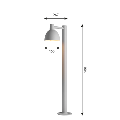 copy of Louis Poulsen Toldbod 155 Bollard outdoor lamp h 90 cm aluminium