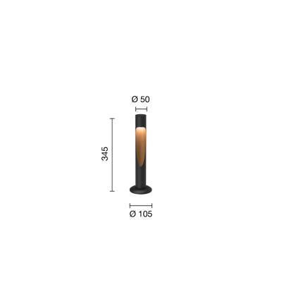 Louis Poulsen Flindt Garden Bollard Lampe d'extérieur h 35 cm noir