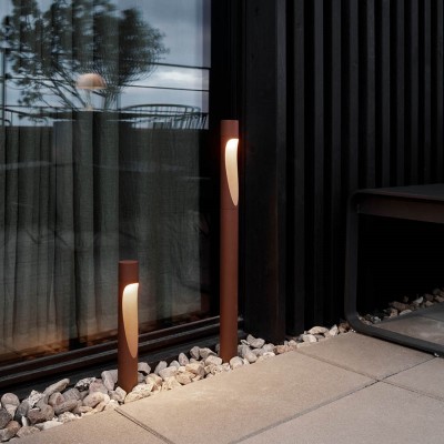 Louis Poulsen Flindt Garden Bollard Floor lamp outdoor h 35 cm corten