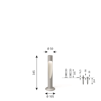 Louis Poulsen Flindt Garden Bollard Außenstehleuchte H 35 cm Aluminium