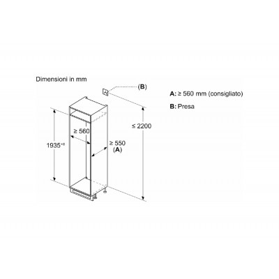 Siemens ki96nvfd0 Iq300 Frigorifero combinato da incasso 56 cm h 194