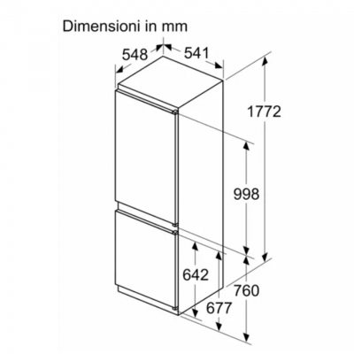 Siemens ki86vnse0 Iq100 Frigorifero combinato da incasso 56 cm h 177