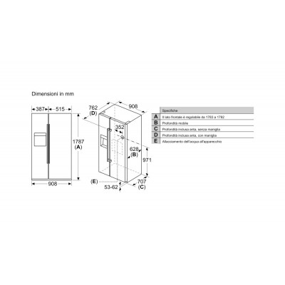 Siemens ka93daiep Iq500 Freistehender Kombikühlschrank 91 cm Edelstahl