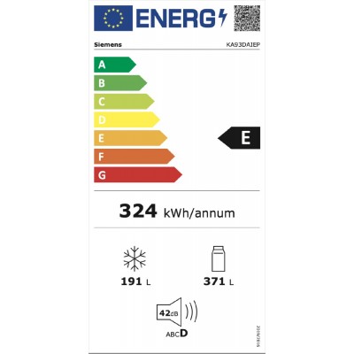 Siemens ka93daiep Iq500 Freistehender Kombikühlschrank 91 cm Edelstahl