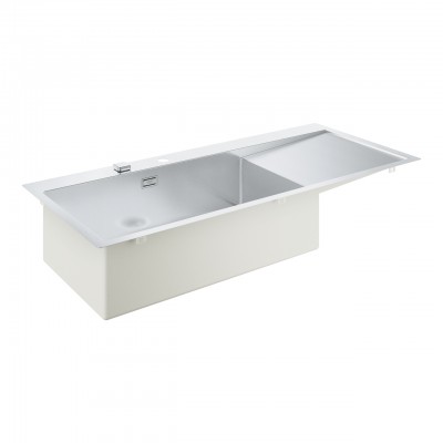 Grohe 31581sd1 K1000 Fregadero izquierdo de 1 seno + escurridor de acero inoxidable 116 cm