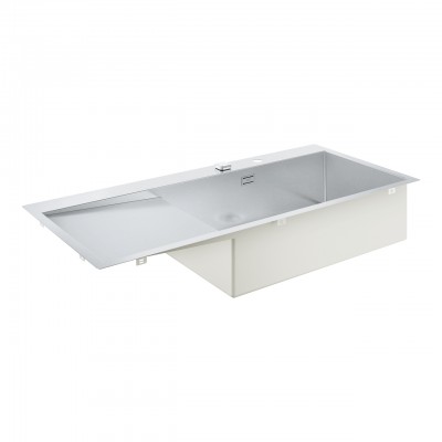 Grohe 31582sd1 K1000 Right single bowl sink + 116 cm stainless steel drainer