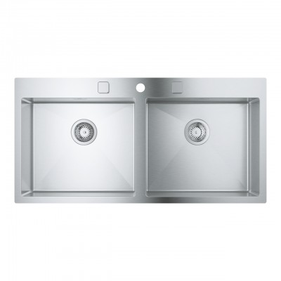 Grohe 31585sd1 K800 Évier double cuve 102 cm acier inoxydable