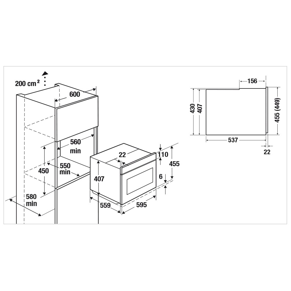 Küppersbusch cbm 6330.0 ksm6 k Serie 3 forno microonde da incasso h 45