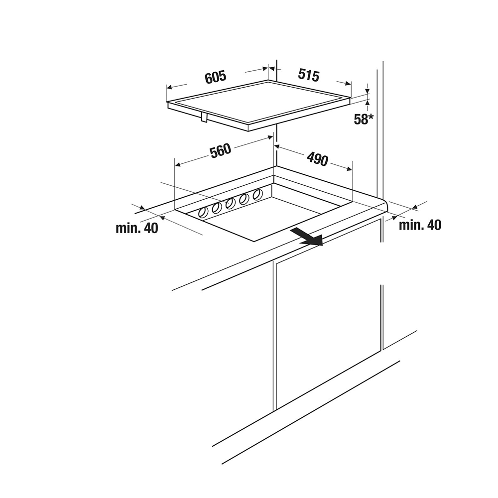 Küppersbusch ki 6130.0 se piano induzione 60 cm nero + cornice inox