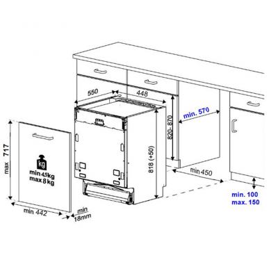 Küppersbusch g 4800.1 v K-Serie 8 built-in dishwasher 45 cm total disappearance