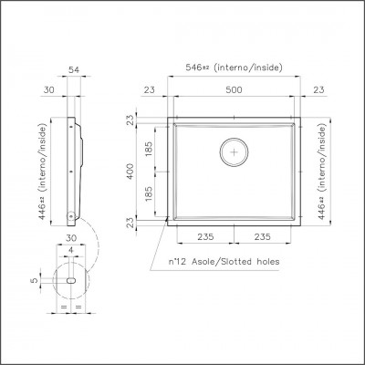 Foster 5555 246 Phantom sink basin base 54.6 cm gun metal