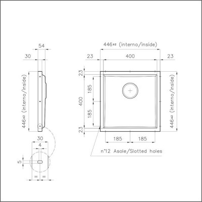 Foster 5554 246 Base de lavabo Phantom 44,6 cm gun metal