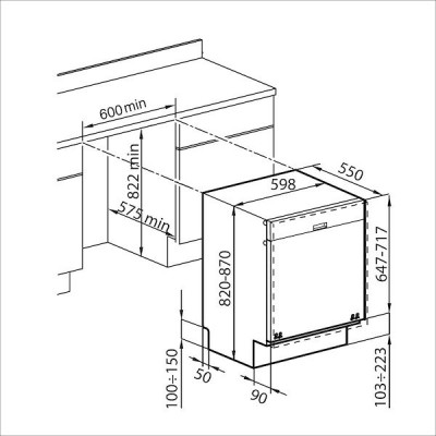 Foster 2950 002 Elettra lavastoviglie incasso scomparsa totale 60 cm