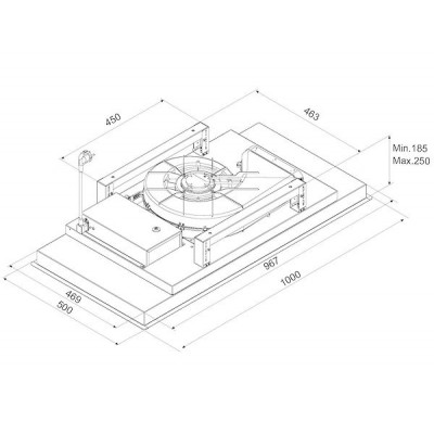 Foster 2522 111 Einbau-Deckenhaube 100 cm weiß