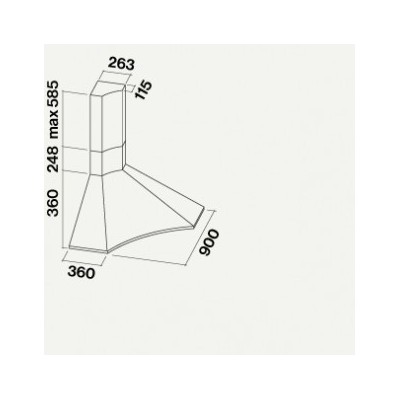 Falmec elios campana esquinera de diseño 90 cm acero inoxidable ceia90.e0