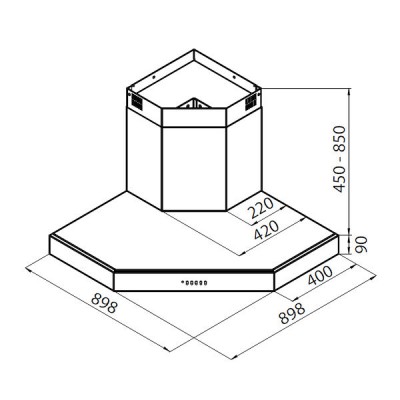 Foster 2439003 Pitagora cappa ad angolo inox satinato