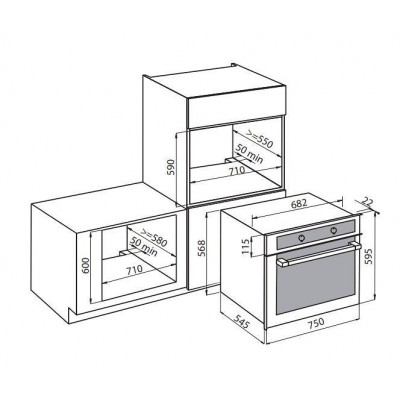 Foster 7137 000 Ke 75 cm Edelstahl-Einbaubackofen