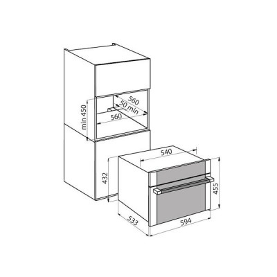 Foster 7135 087 S4001 four à vapeur combiné h 45 cm acier inoxydable - verre noir