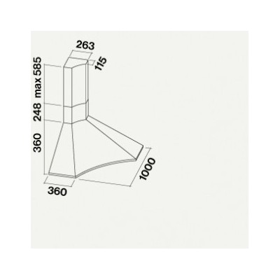 Falmec elios hotte d'angle design 100 cm acier inoxydable ceia00.e0